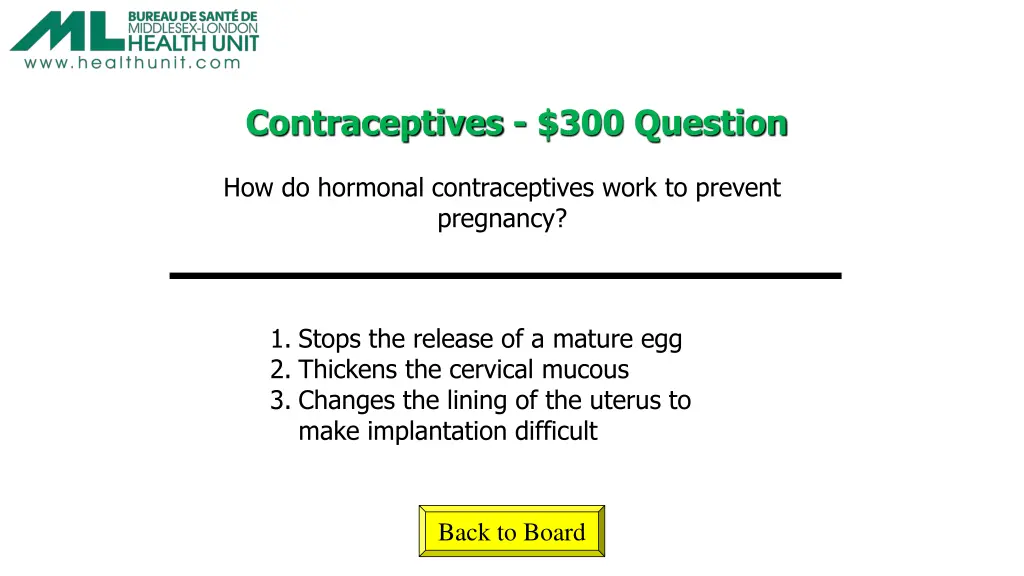 contraceptives 300 question