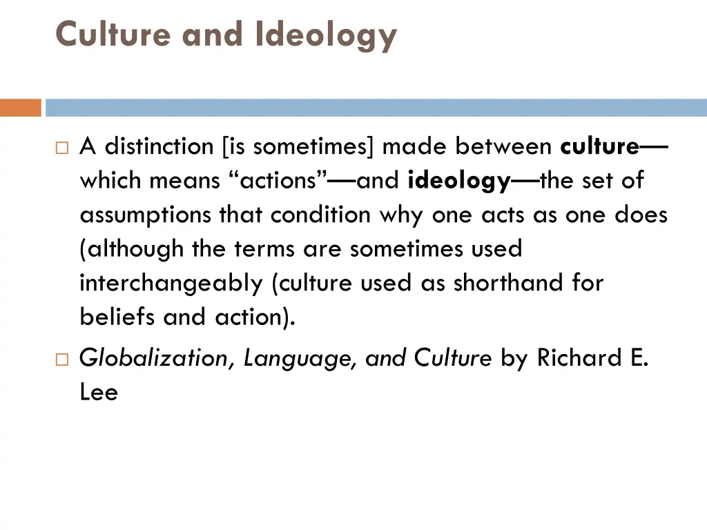 culture and ideology