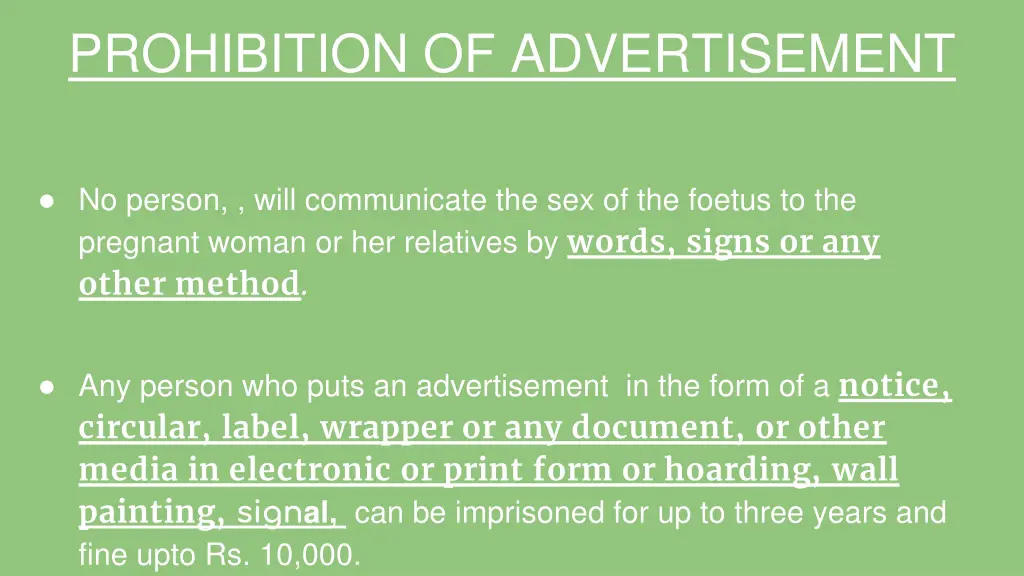 prohibition of advertisement 1