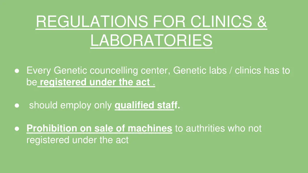 regulations for clinics laboratories