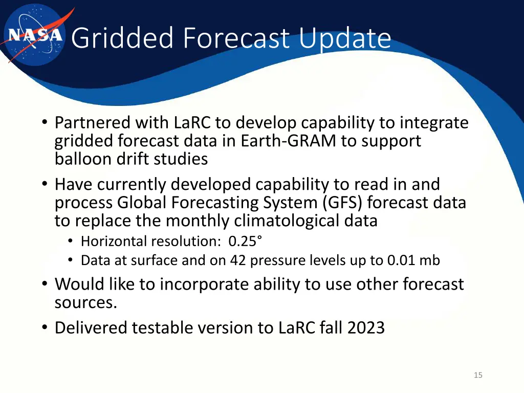 gridded forecast update