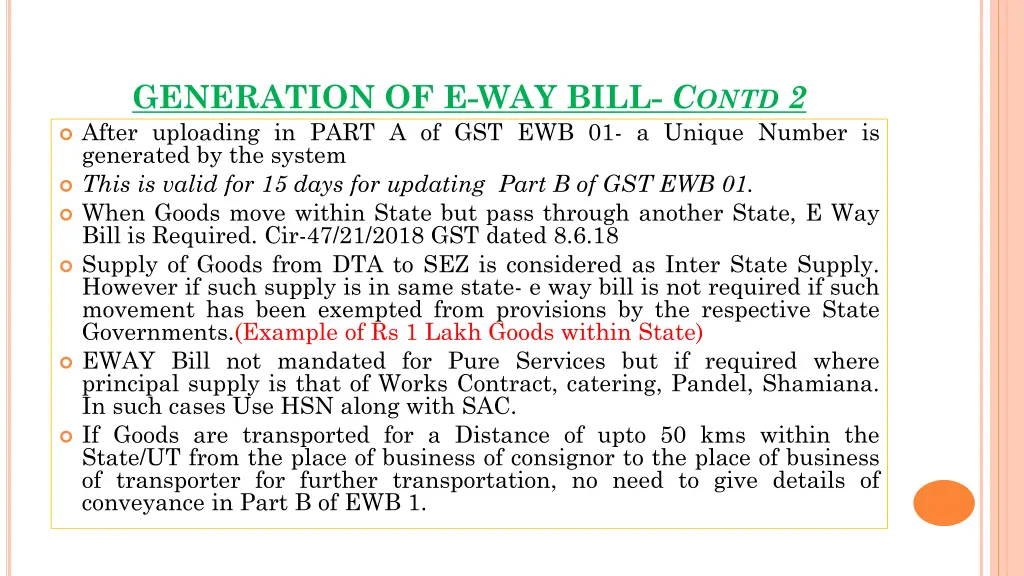 generation of e way bill c ontd 2 after uploading