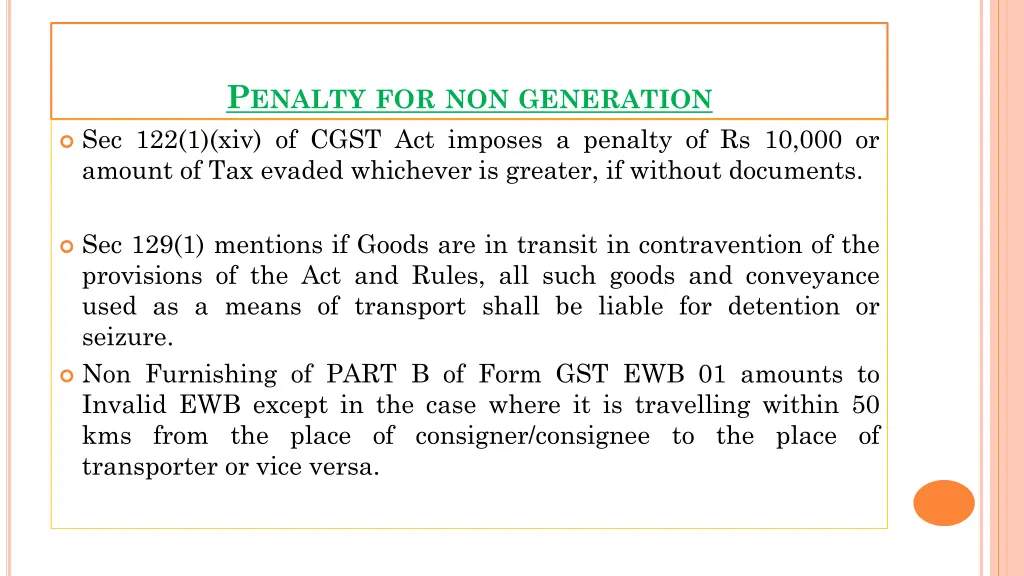 p enalty for non generation sec 122 1 xiv of cgst