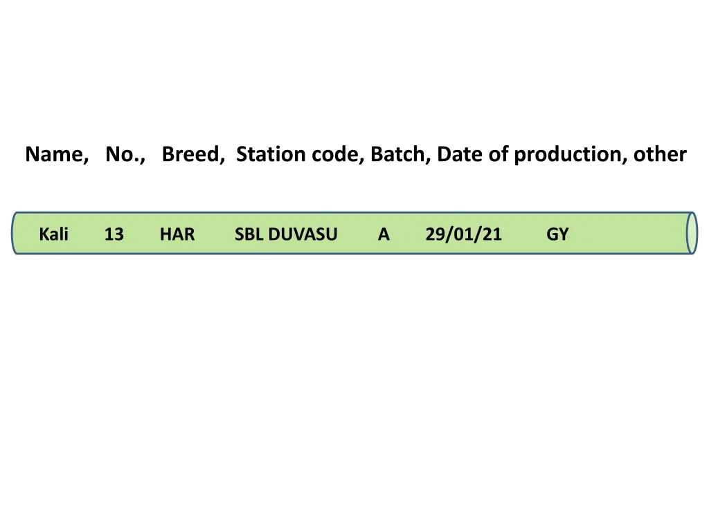 name no breed station code batch date