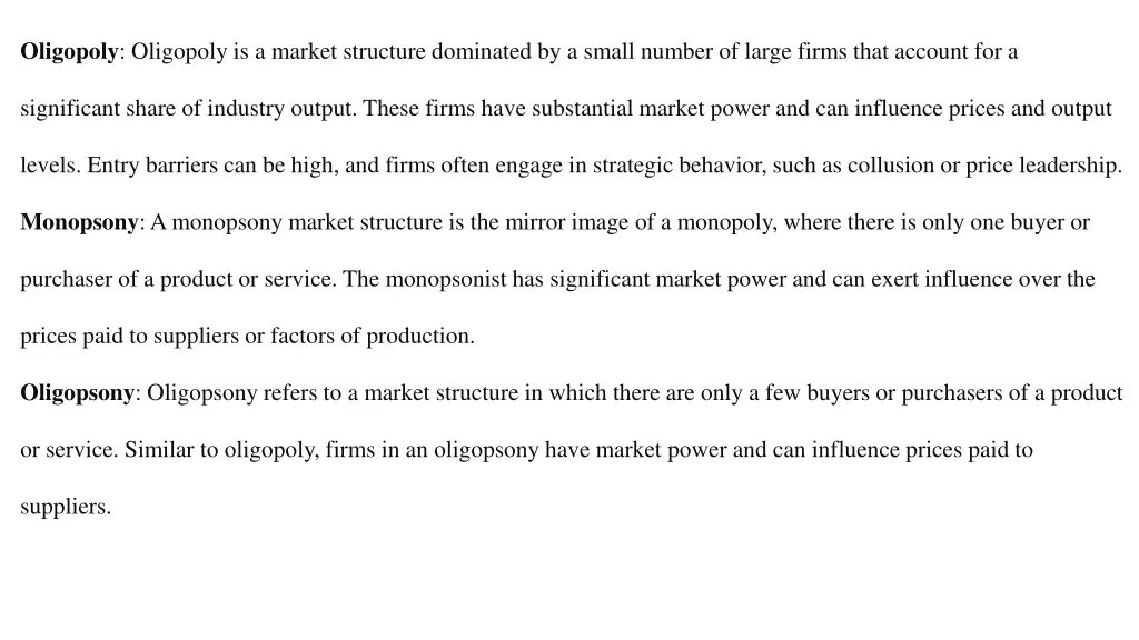 oligopoly oligopoly is a market structure