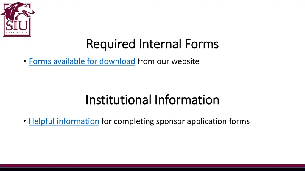 required internal forms required internal forms