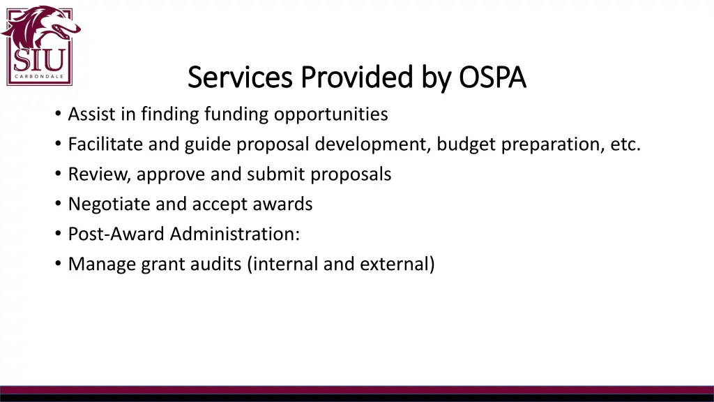 services provided by ospa services provided