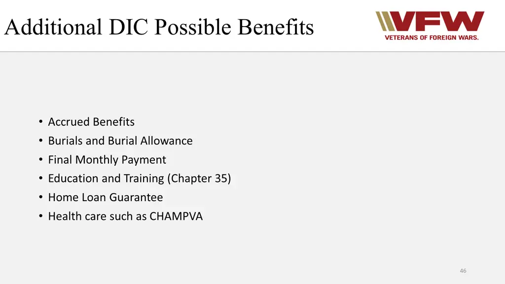 additional dic possible benefits
