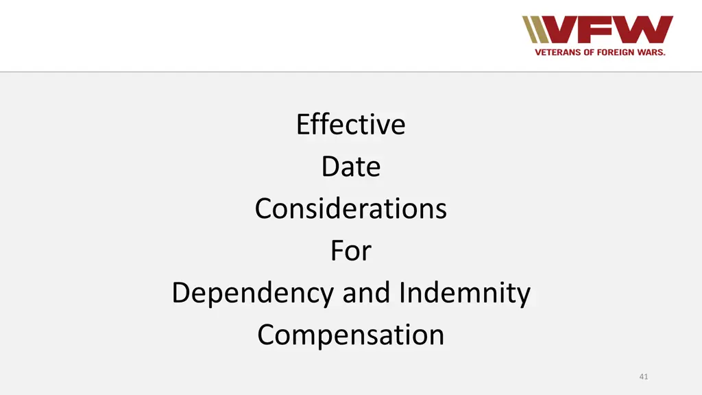 effective date considerations for dependency