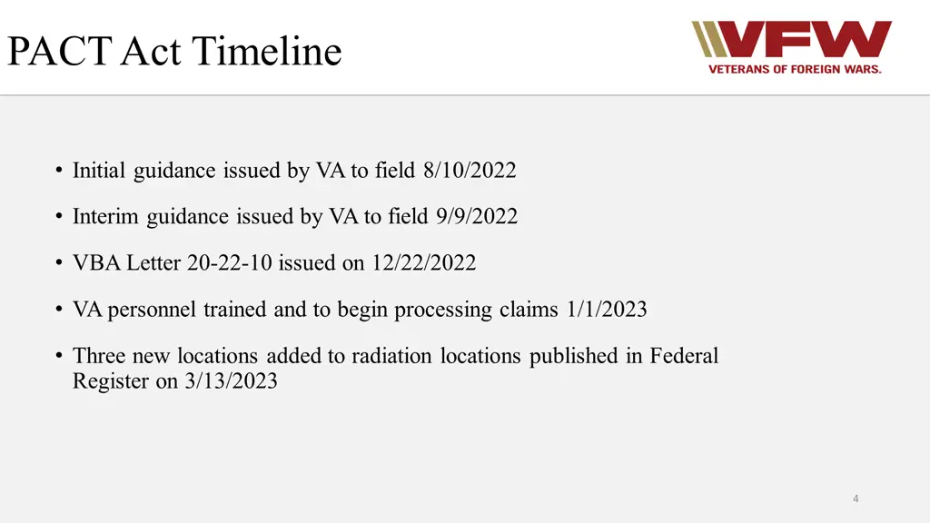 pact act timeline