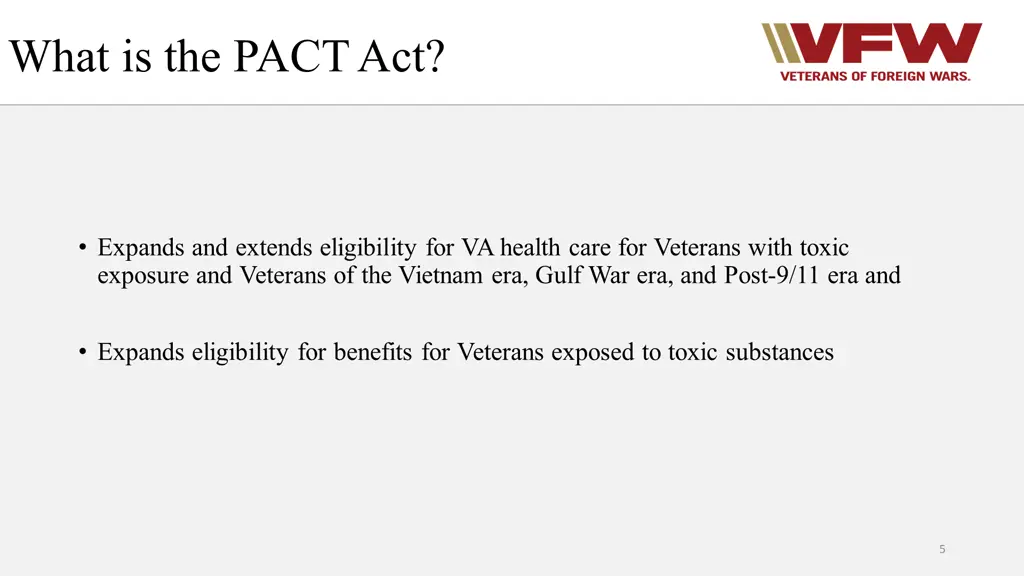 what is the pact act