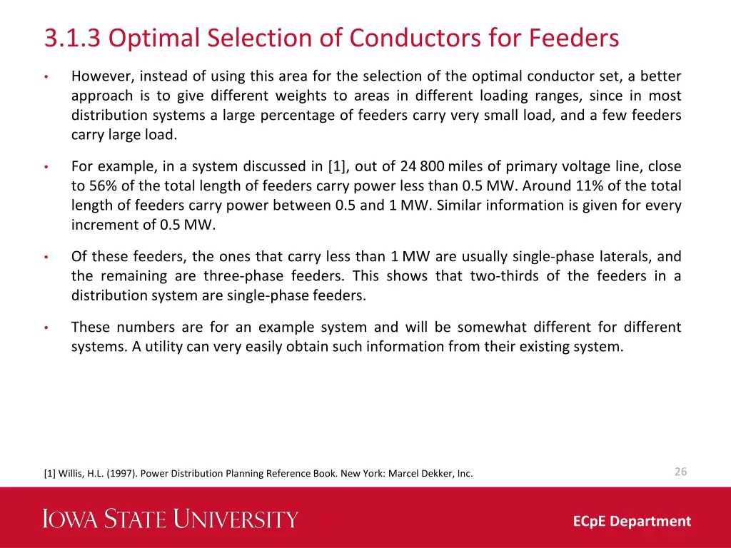 3 1 3 optimal selection of conductors for feeders 2