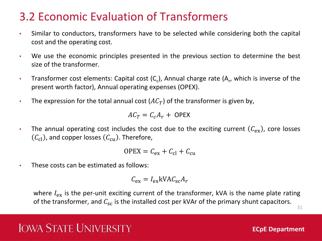 3 2 economic evaluation of transformers