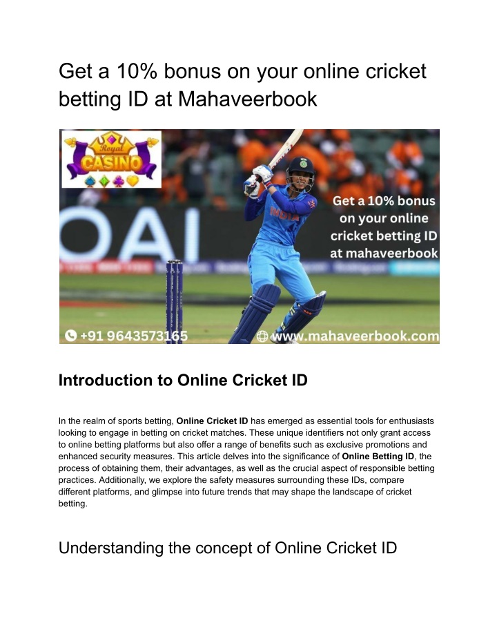 get a 10 bonus on your online cricket betting