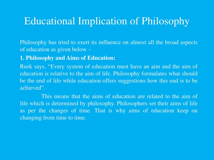 educational implication of philosophy