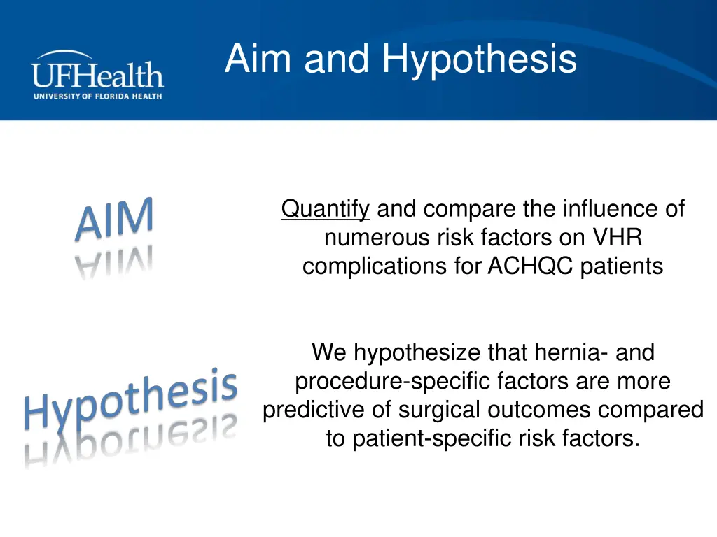 aim and hypothesis