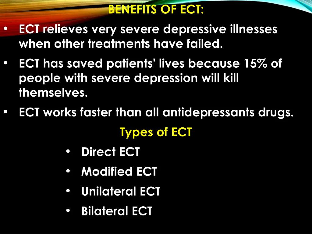 benefits of ect