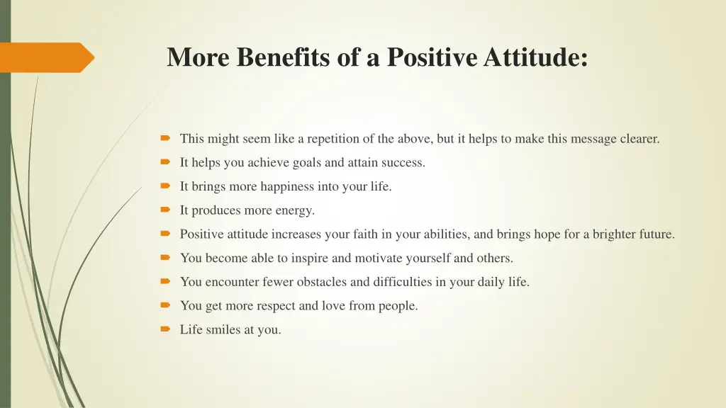 more benefits of a positive attitude