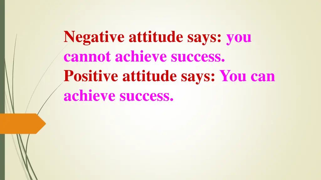 negative attitude says you cannot achieve success