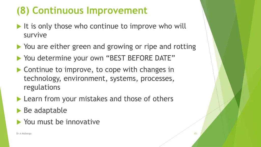 8 continuous improvement