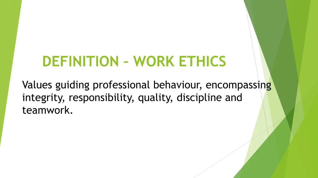 definition work ethics