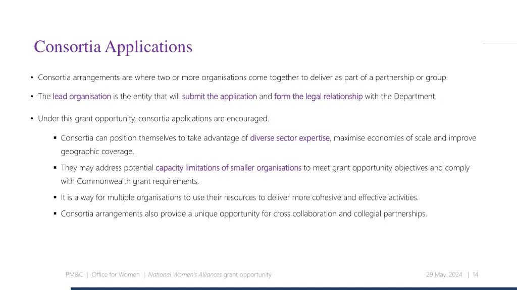 consortia applications