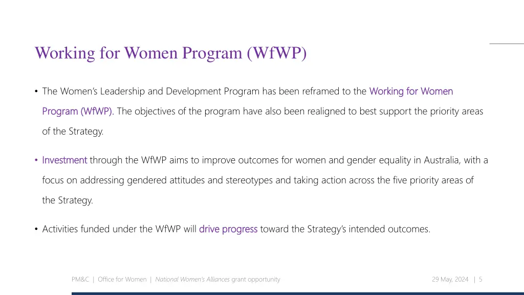 working for women program wfwp