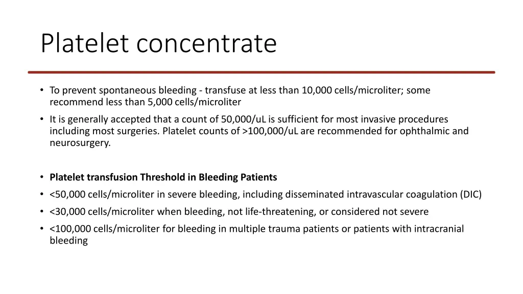 platelet concentrate 1