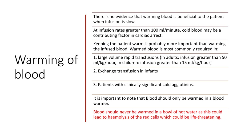 there is no evidence that warming blood