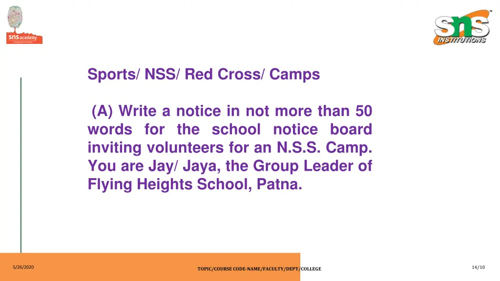 sports nss red cross camps