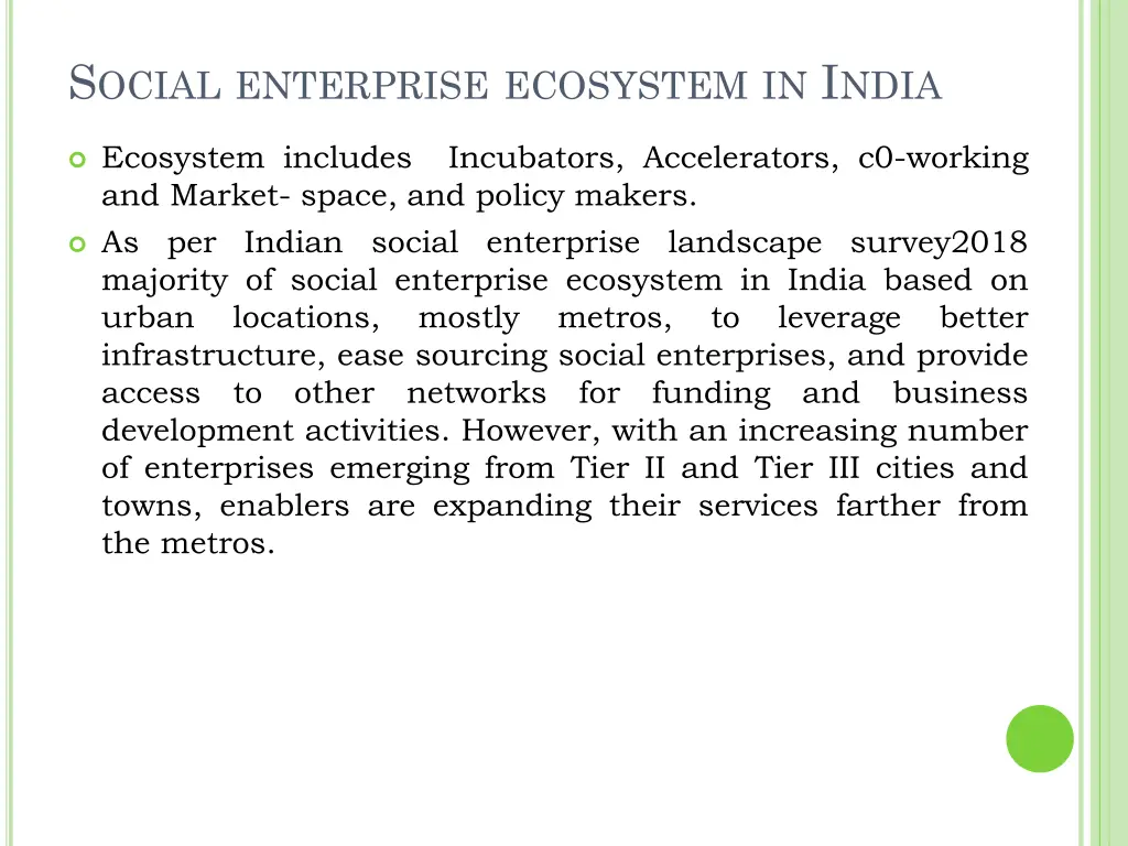 s ocial enterprise ecosystem in i ndia