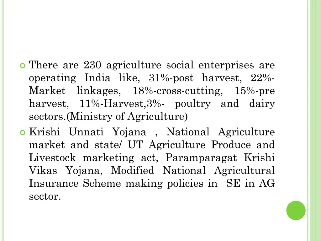 there are 230 agriculture social enterprises