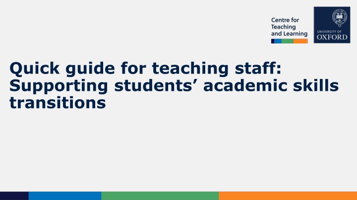 quick guide for teaching staff supporting