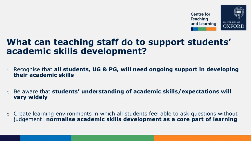 what can teaching staff do to support students