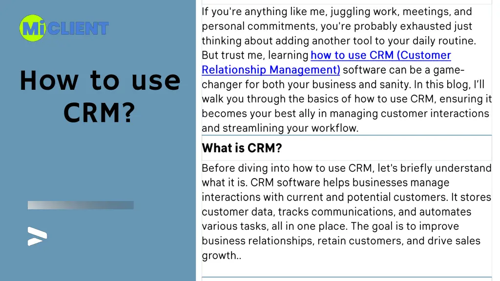 how to use crm