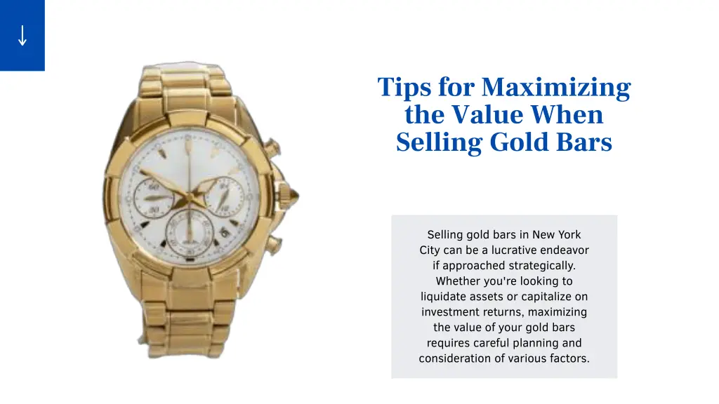 tips for maximizing the value when selling gold