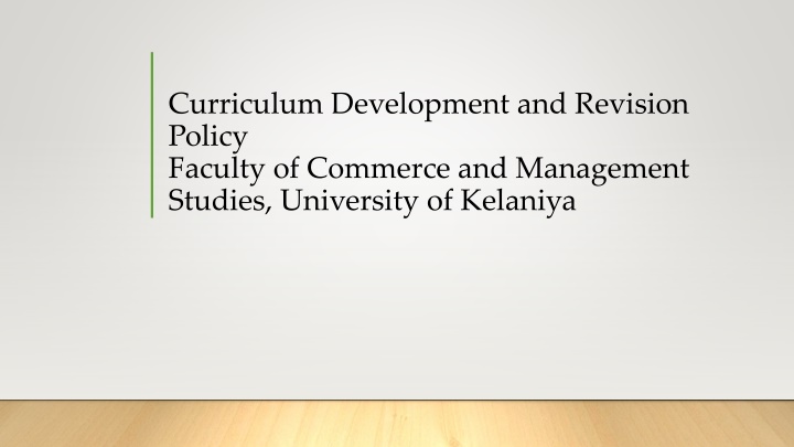 curriculum development and revision policy