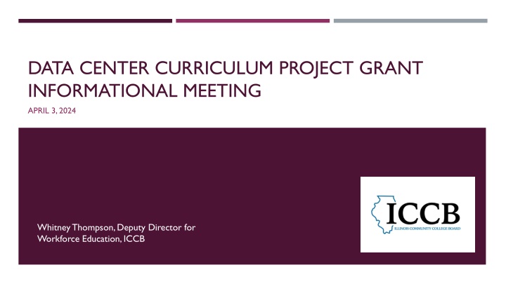 data center curriculum project grant