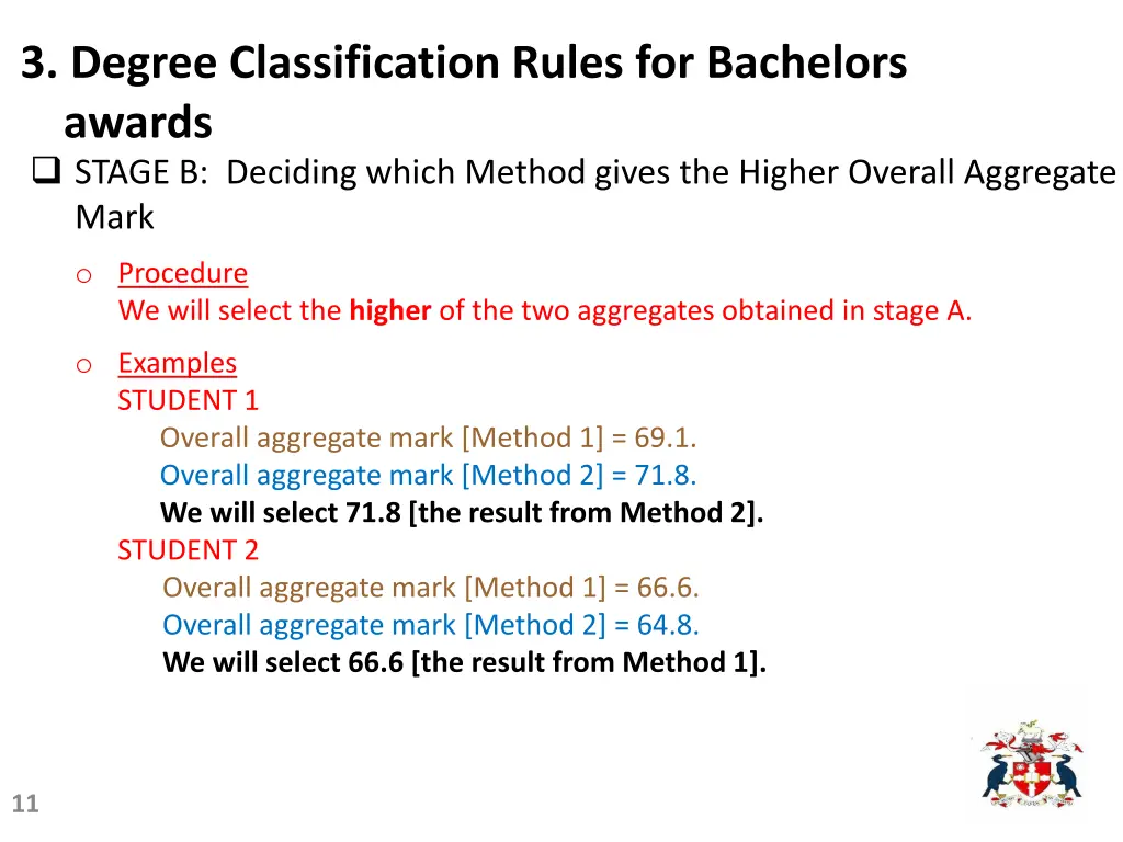 3 degree classification rules for bachelors