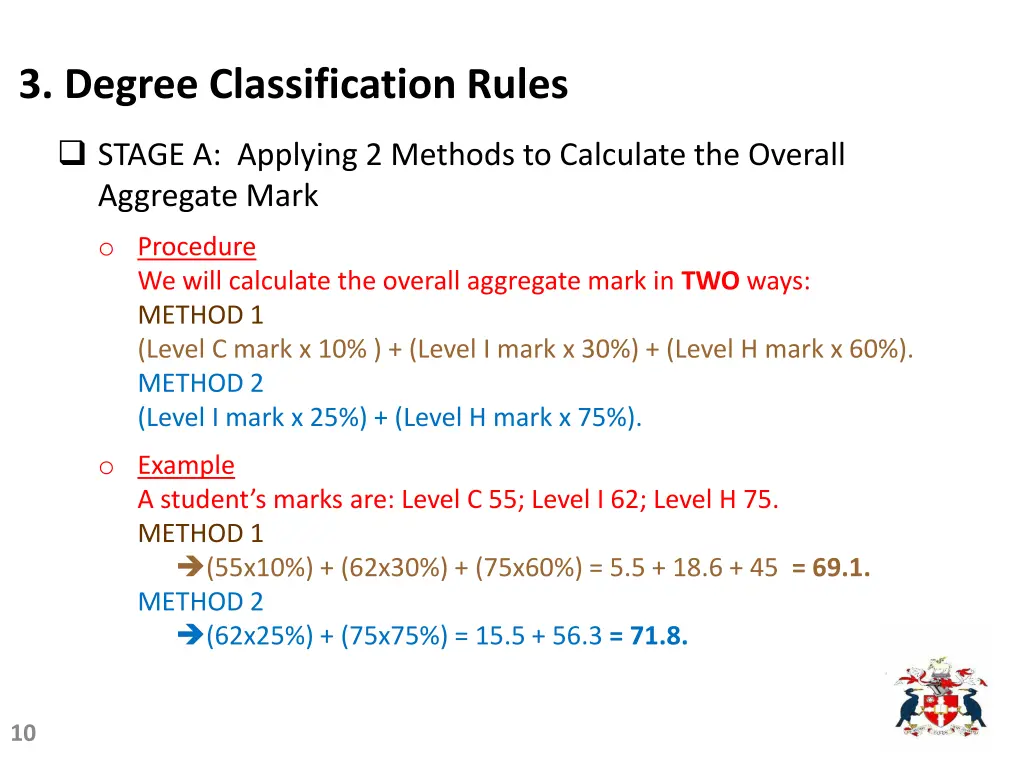 3 degree classification rules