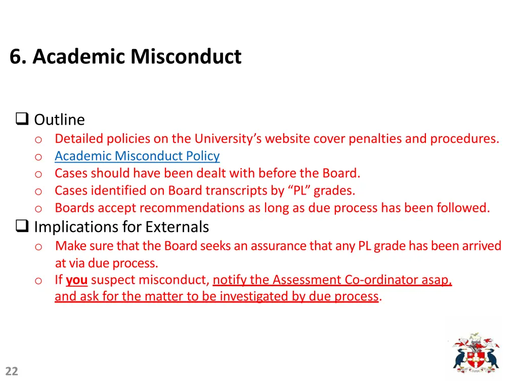 6 academic misconduct