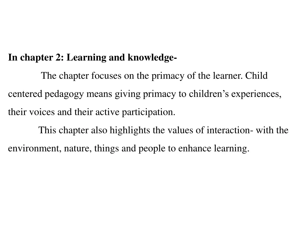 in chapter 2 learning and knowledge