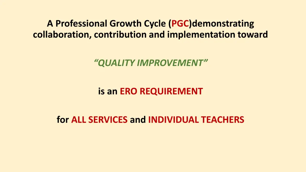 a professional growth cycle pgc demonstrating