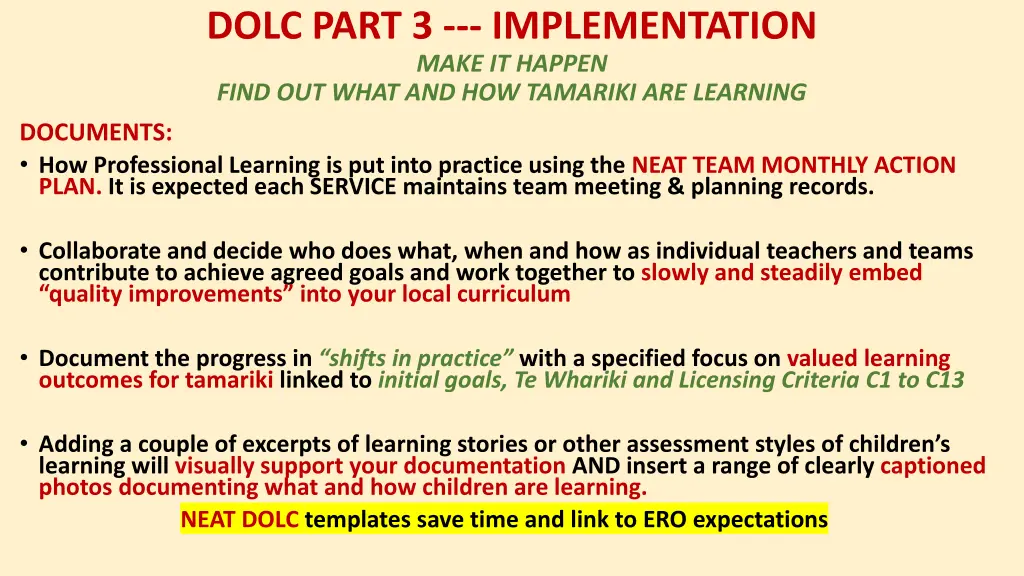 dolc part 3 implementation make it happen find