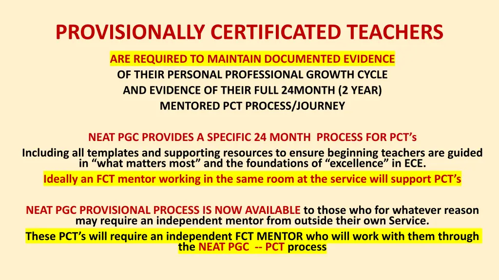 provisionally certificated teachers