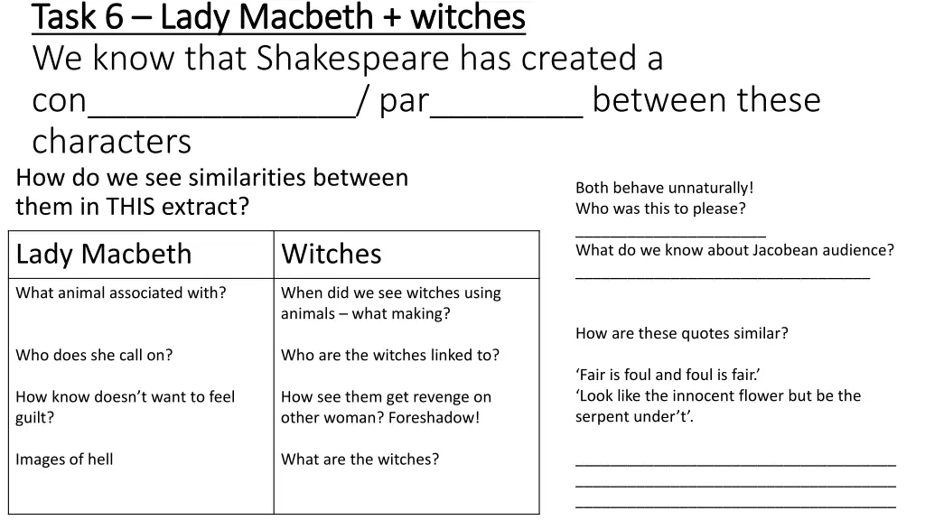 task 6 task 6 lady macbeth witches lady macbeth