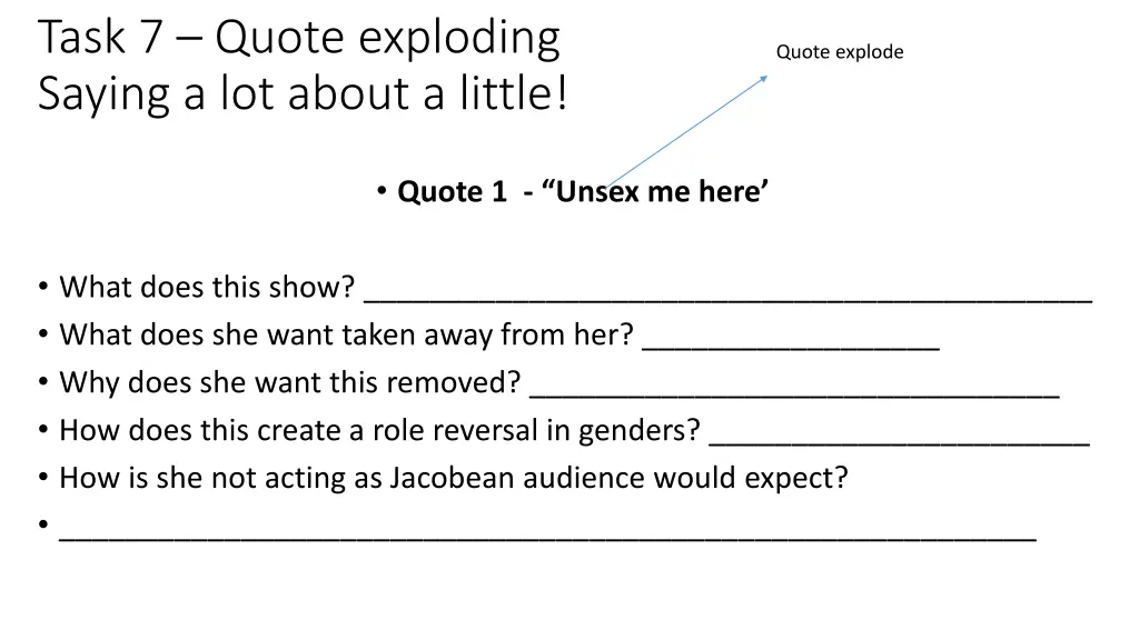 task 7 quote exploding saying a lot about a little