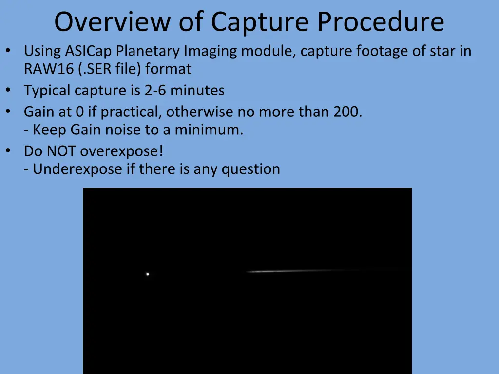 overview of capture procedure using asicap