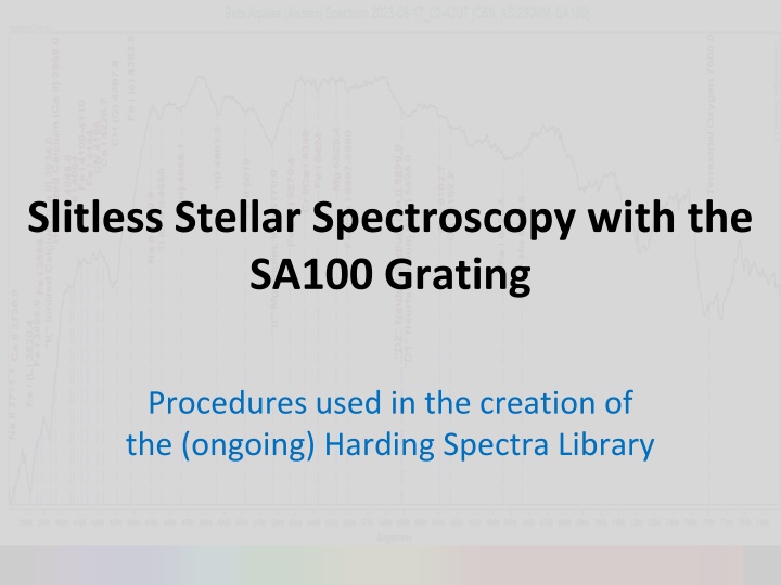 slitless stellar spectroscopy with the sa100