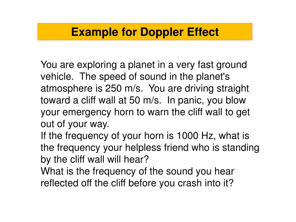 example for doppler effect